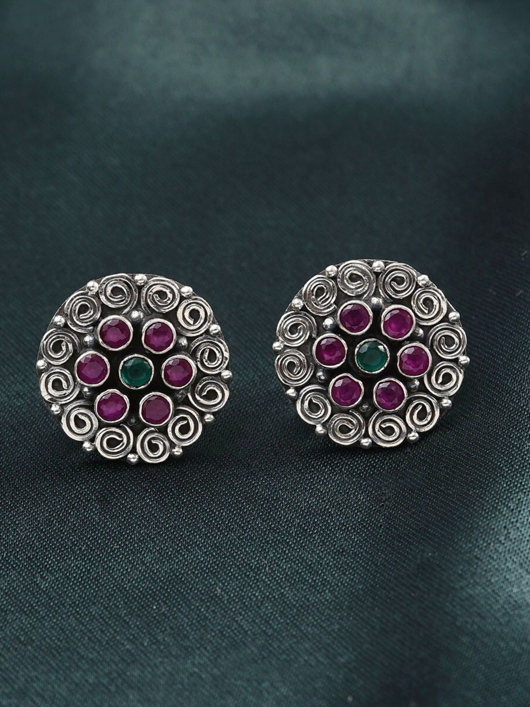 

JAYPORE Silver Oxidised Contemporary Studs