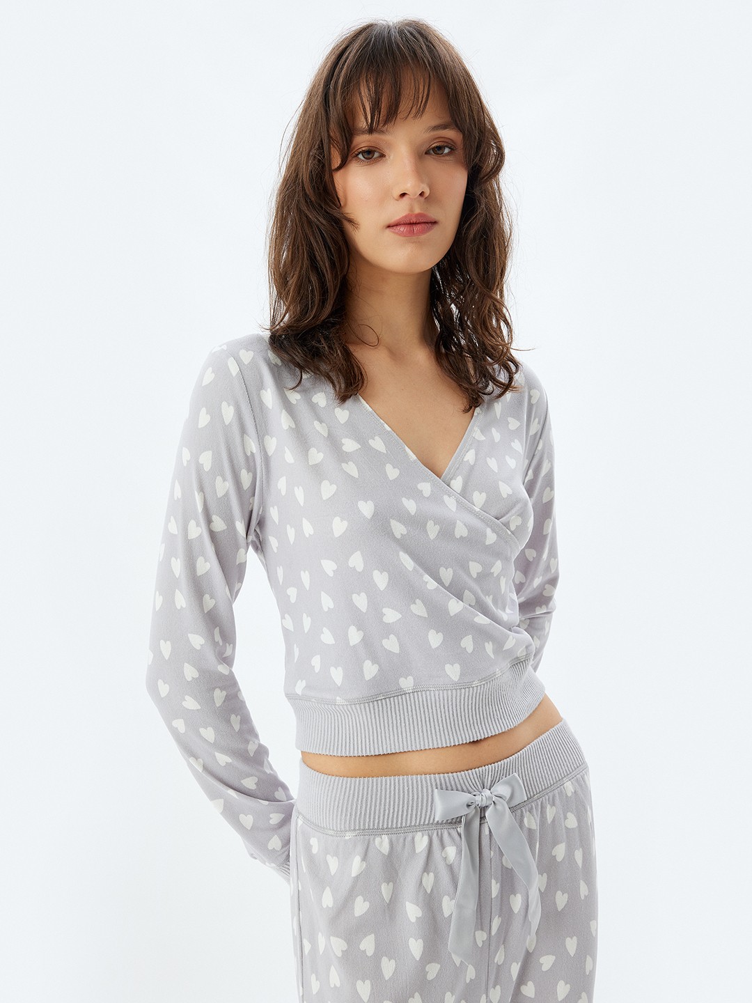 

Koton Women Conversational Printed Night suit, Grey