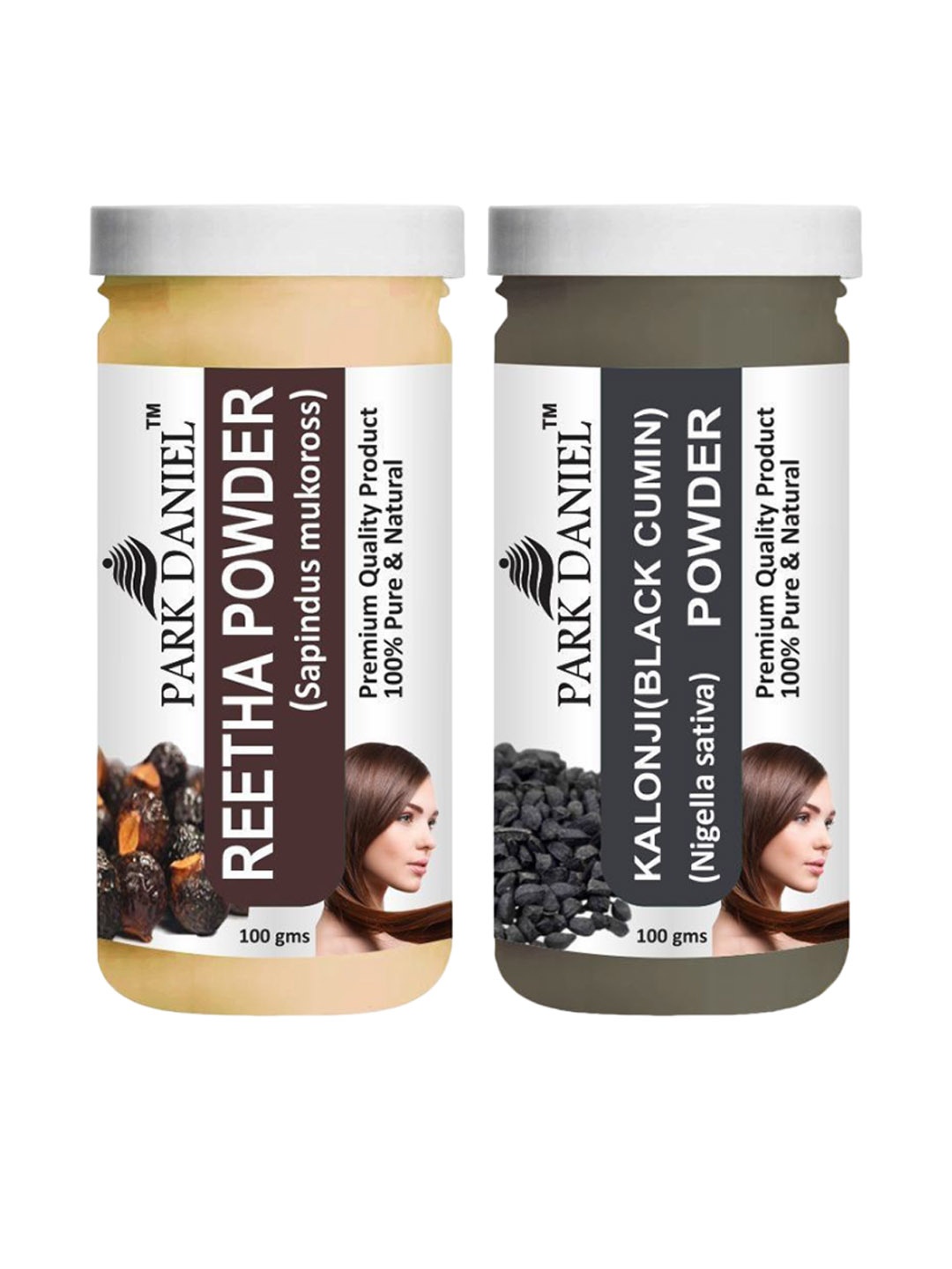 

Park Daniel Set Of 2 Reetha Powder & Kalonji Powder For Hair & Skin - 100 g Each, White