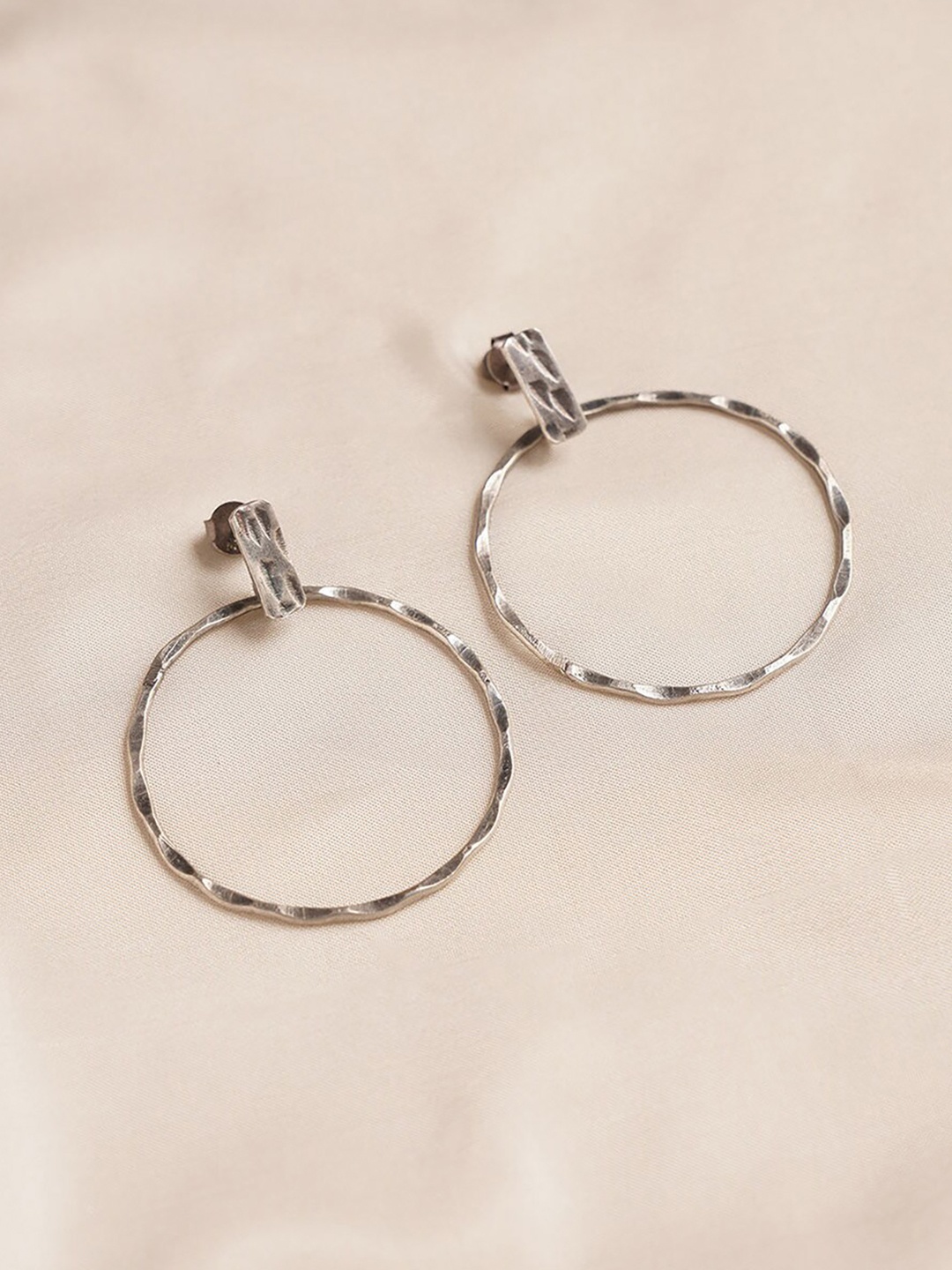 

JAYPORE Circular Hoop Earrings, Silver