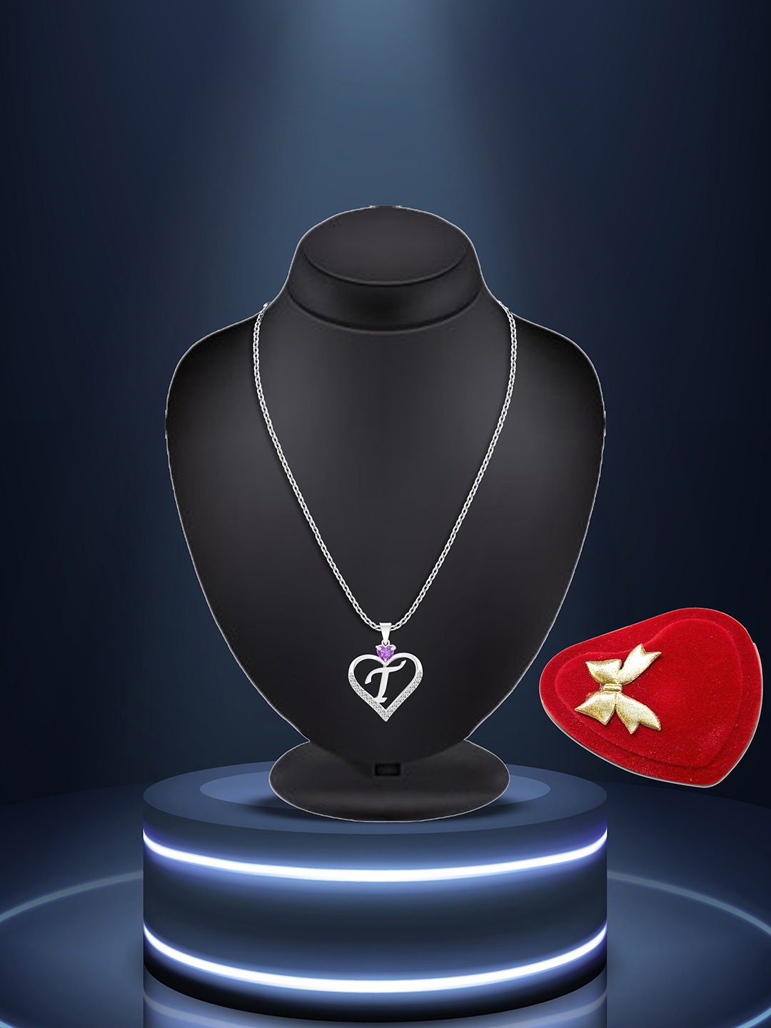 

Lila Silver-Plated Heart Shaped Pendants with Chains