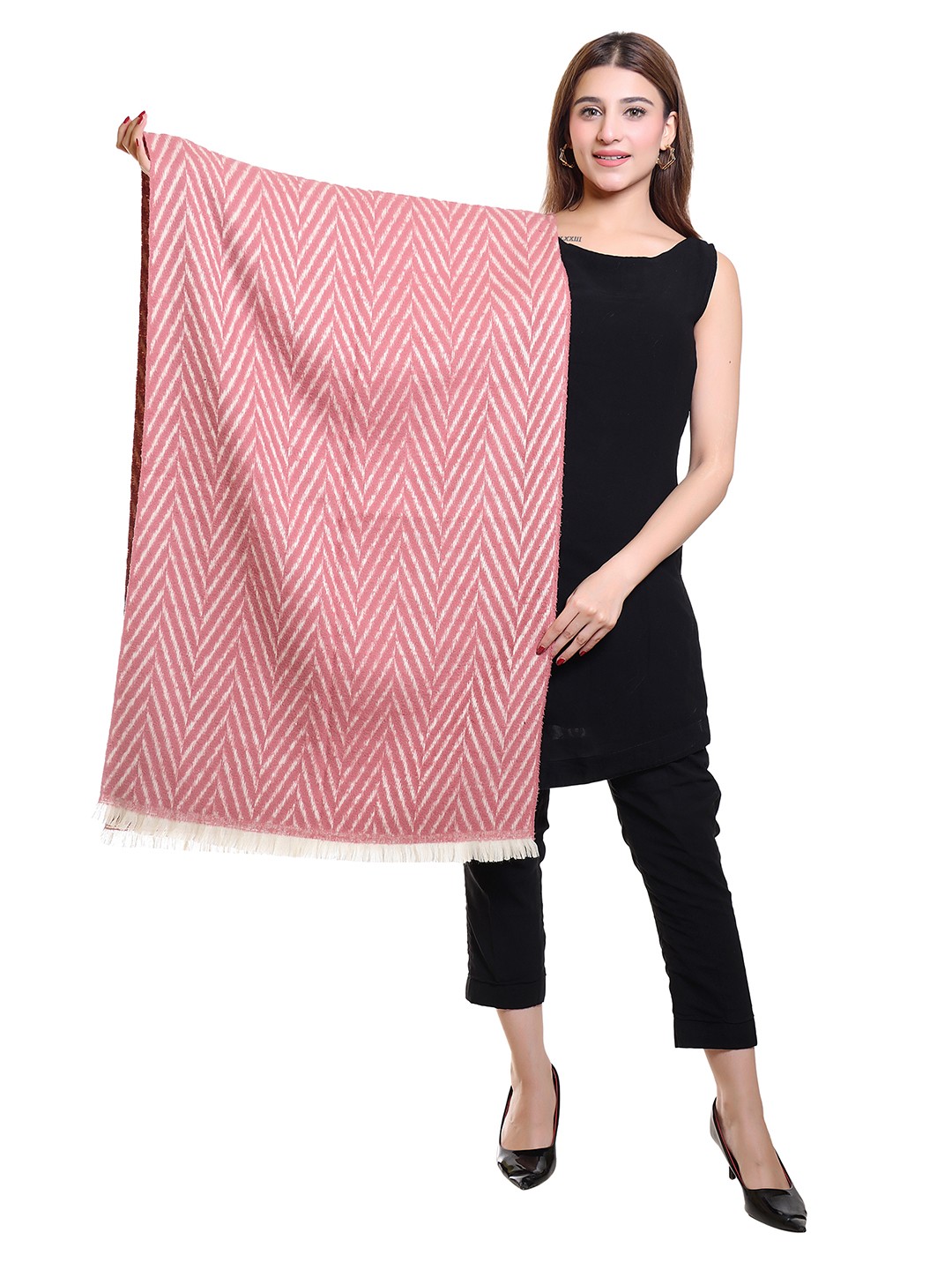 

Oswal International Women Acrylic Shawl, Red
