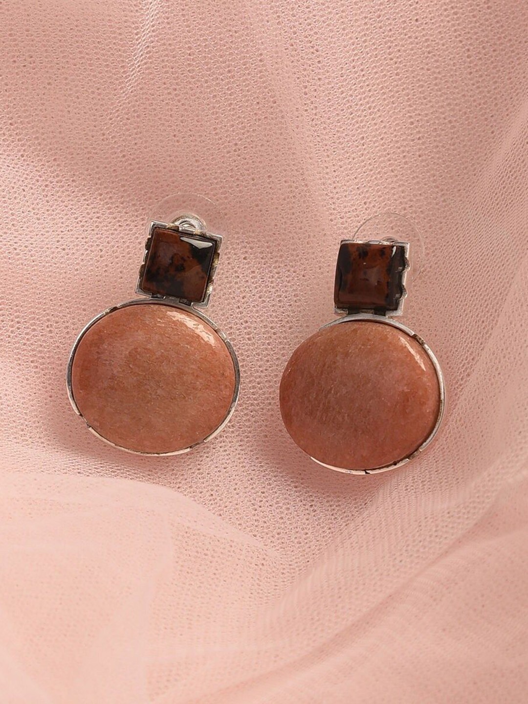 

JAYPORE Silver Contemporary Drop Earrings
