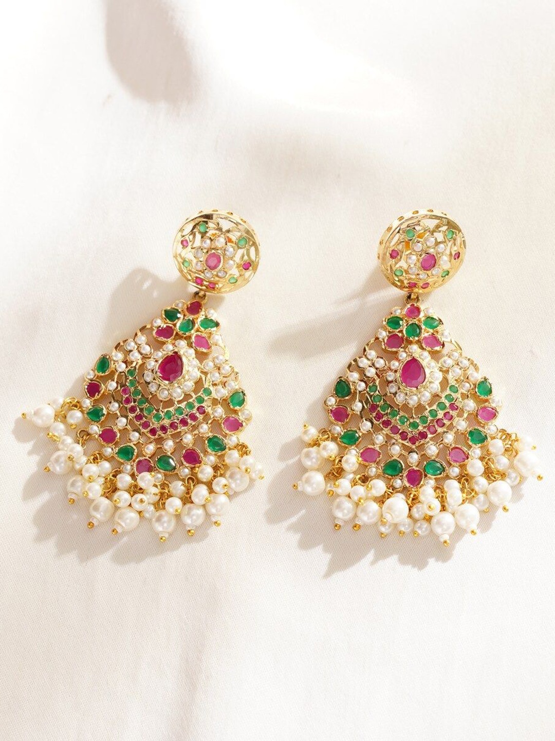 

JAYPORE Contemporary Studs Earrings, Gold