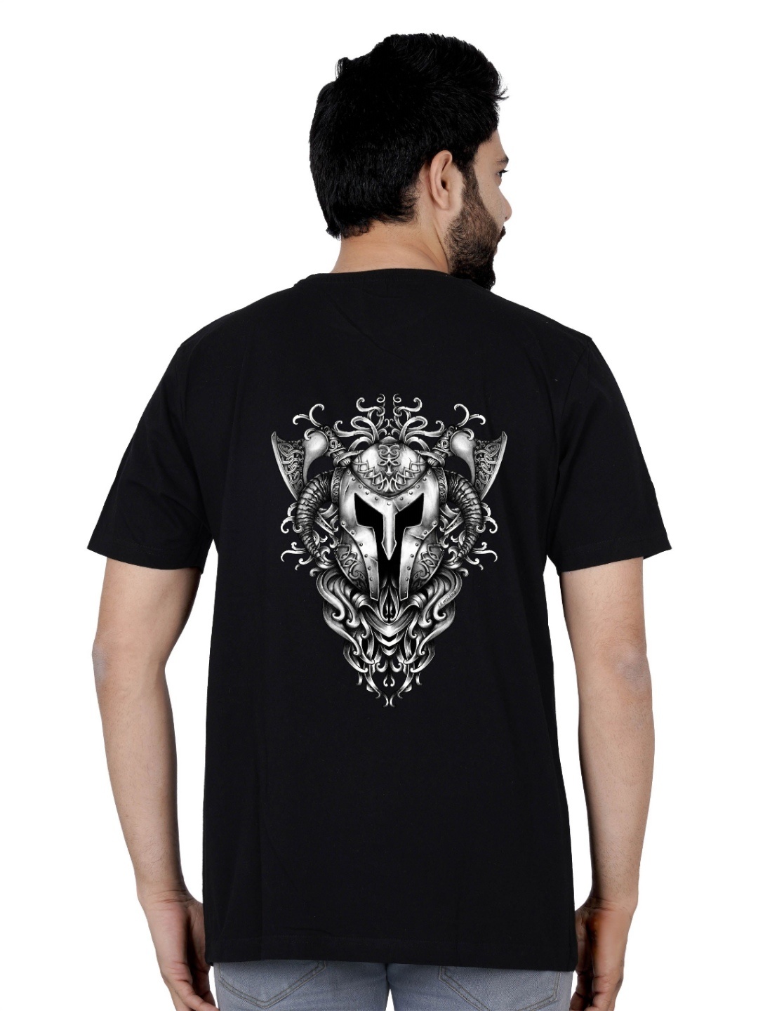 

LA MILANO Men Graphic Printed Round Neck Pure Cotton Slim Fit T-shirt, Black