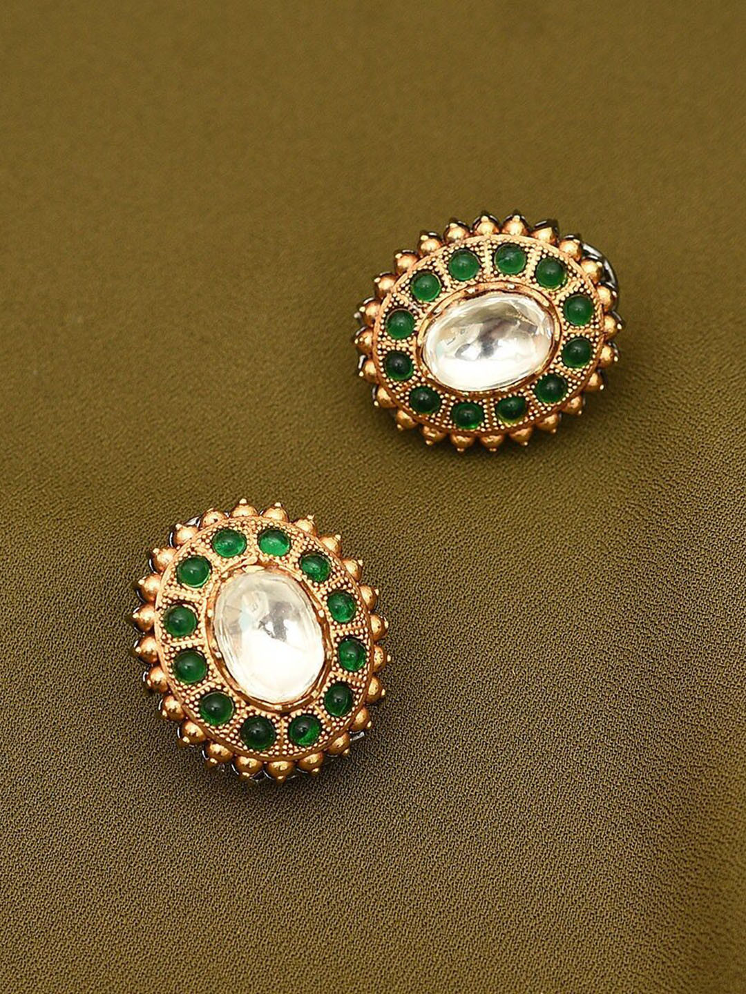 

JAYPORE Contemporary Jhumkas Earrings, Gold