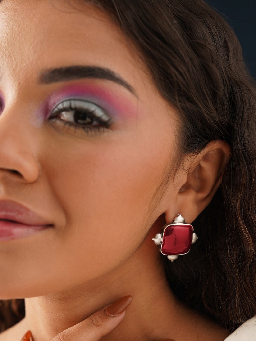 

JAYPORE Silver-Plated Contemporary Studs