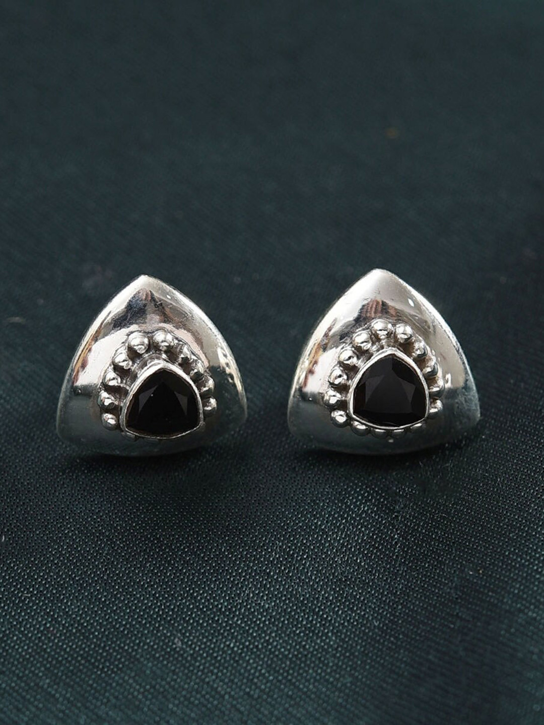 

JAYPORE Contemporary Beaded Studs Earrings, Silver