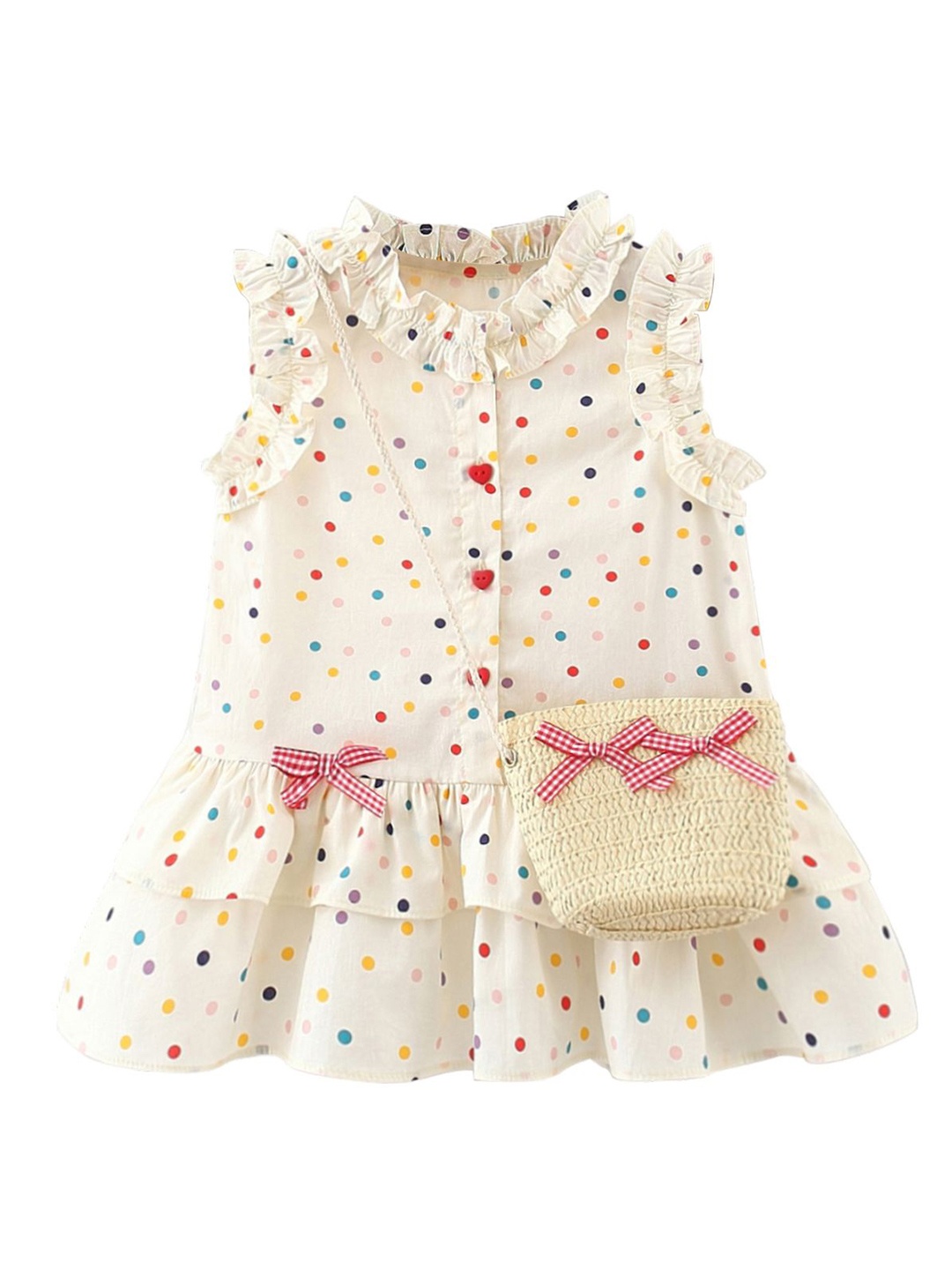 

StyleCast x Revolte Polka Dot Print A-Line Mini Dress, White