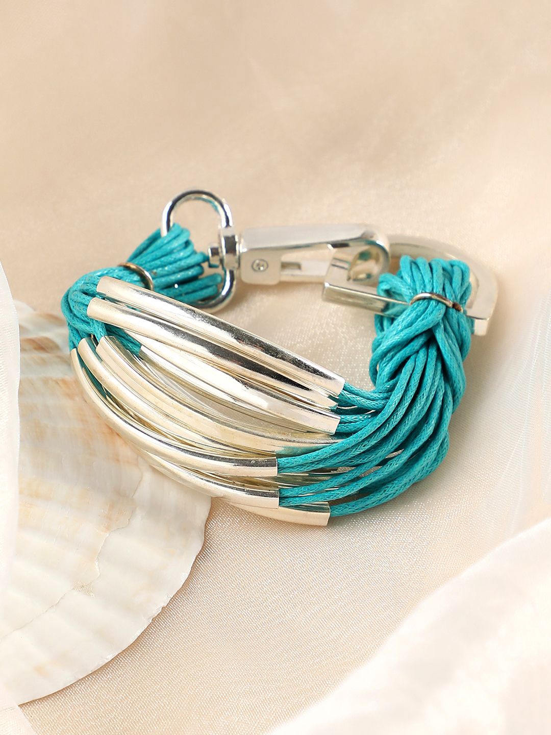 

SOHI Gold-Plated Wraparound Bracelet, Silver