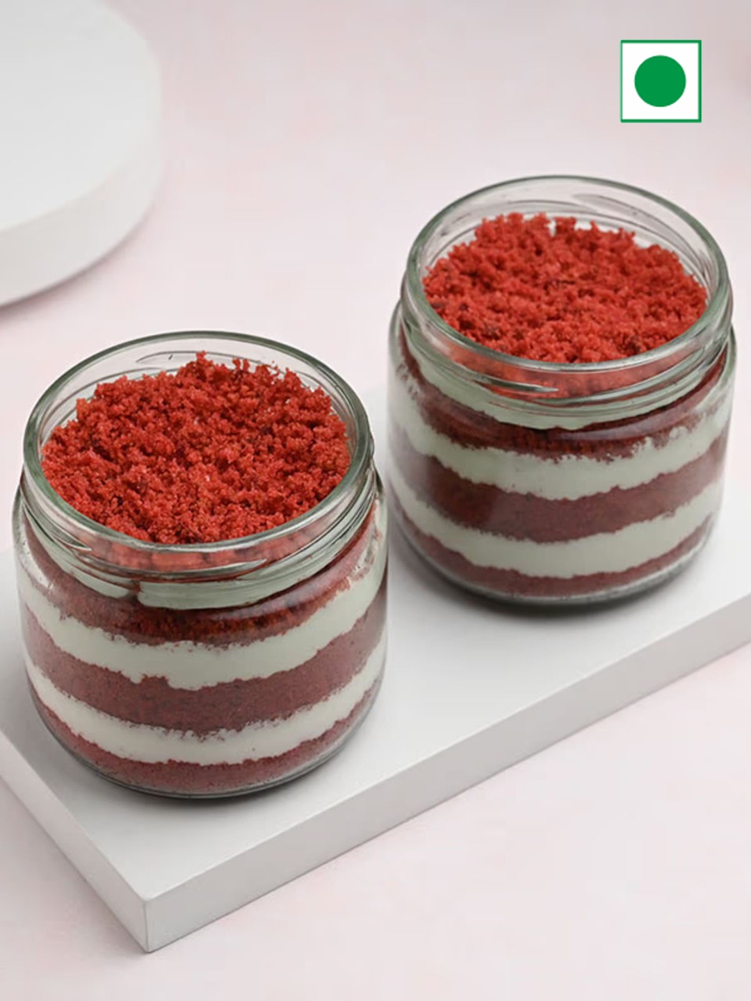 

Floweraura 2Pcs Red Velvet Flavour Eggless Round Cake- 500gms