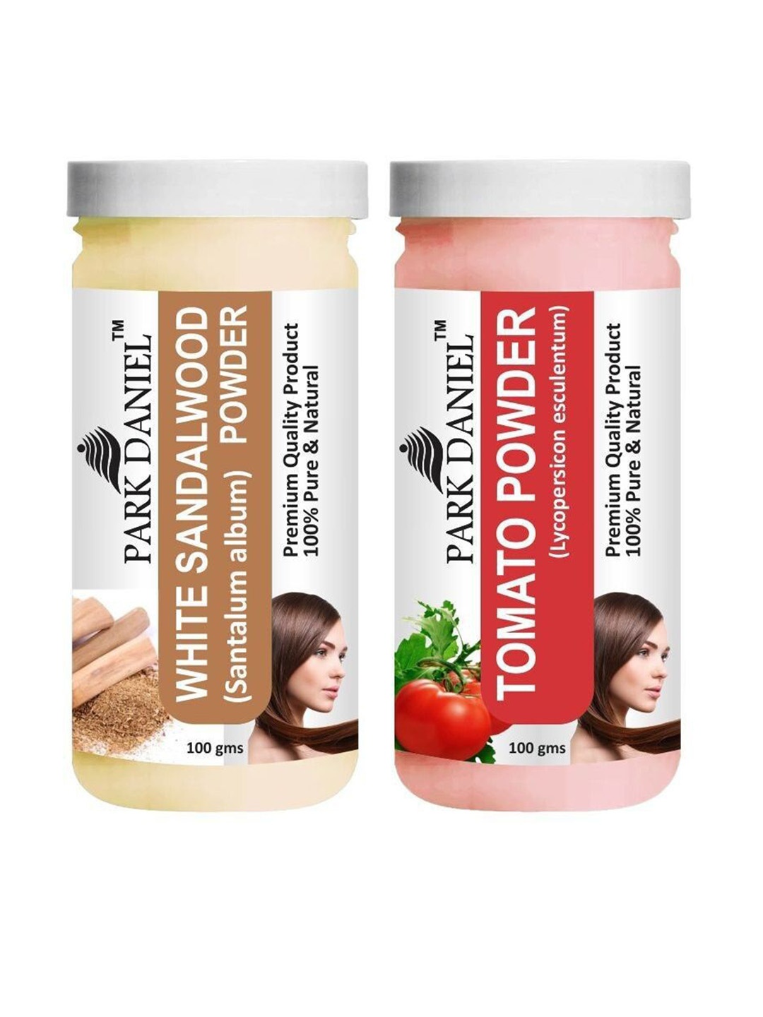 

Park Daniel Set Of 2 Sandalwood Powder & Tomato Hair & Skin Mask Powder - 100 gm Each, Yellow