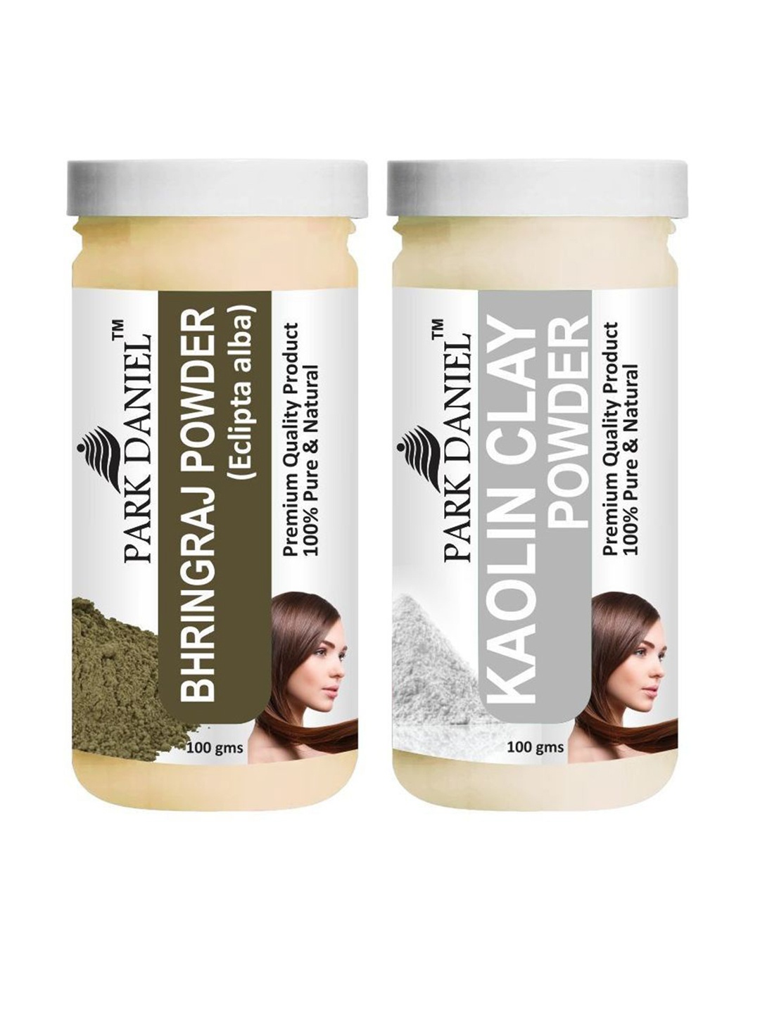 

Park Daniel Set Of 2 Kaolin Clay & Bhringraj Powder For Hair & Skin - 100 g Each, Transparent