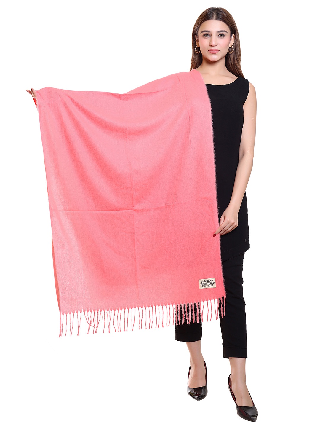 

Oswal International Women Acrylic Shawl, Peach