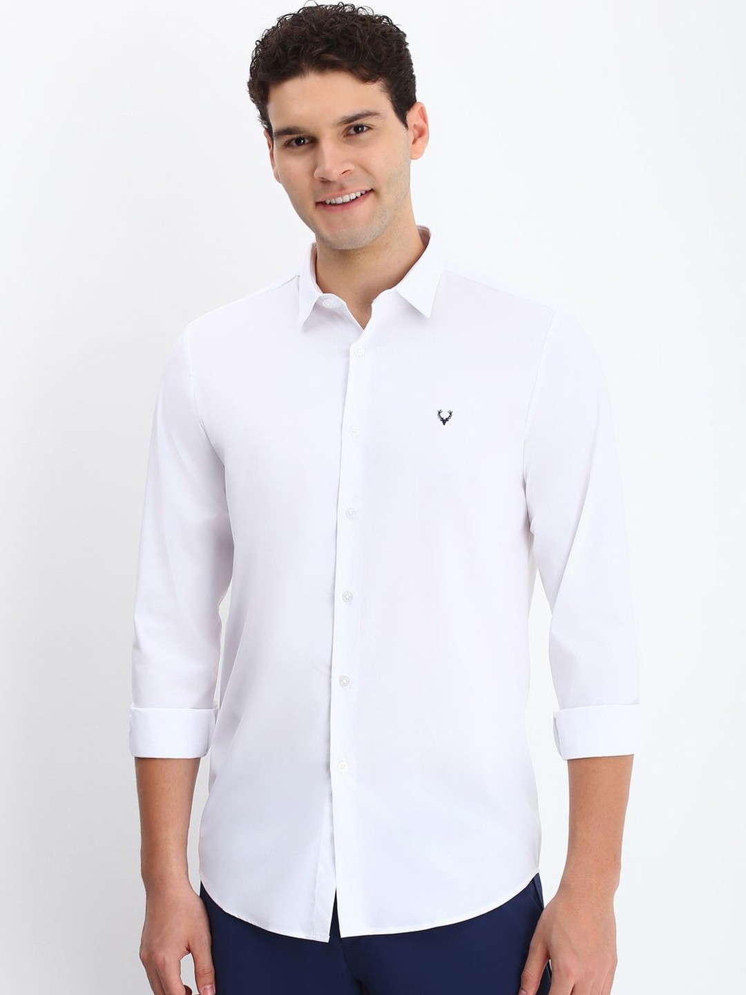 

Allen Solly Men Spread Collar Solid Slim Fit Casual Shirt, White