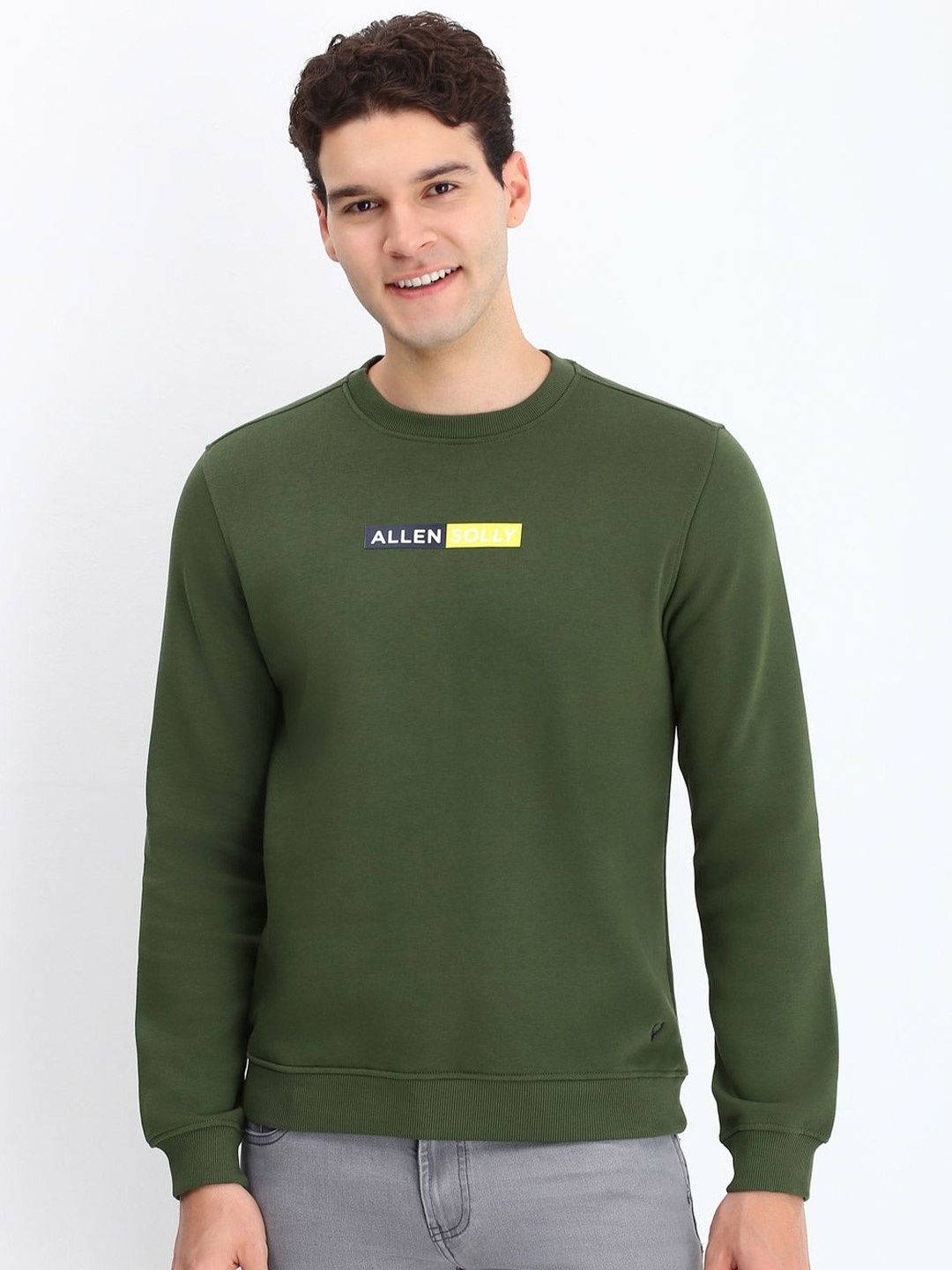 

Allen Solly Men Printed Sweatshirt, Olive