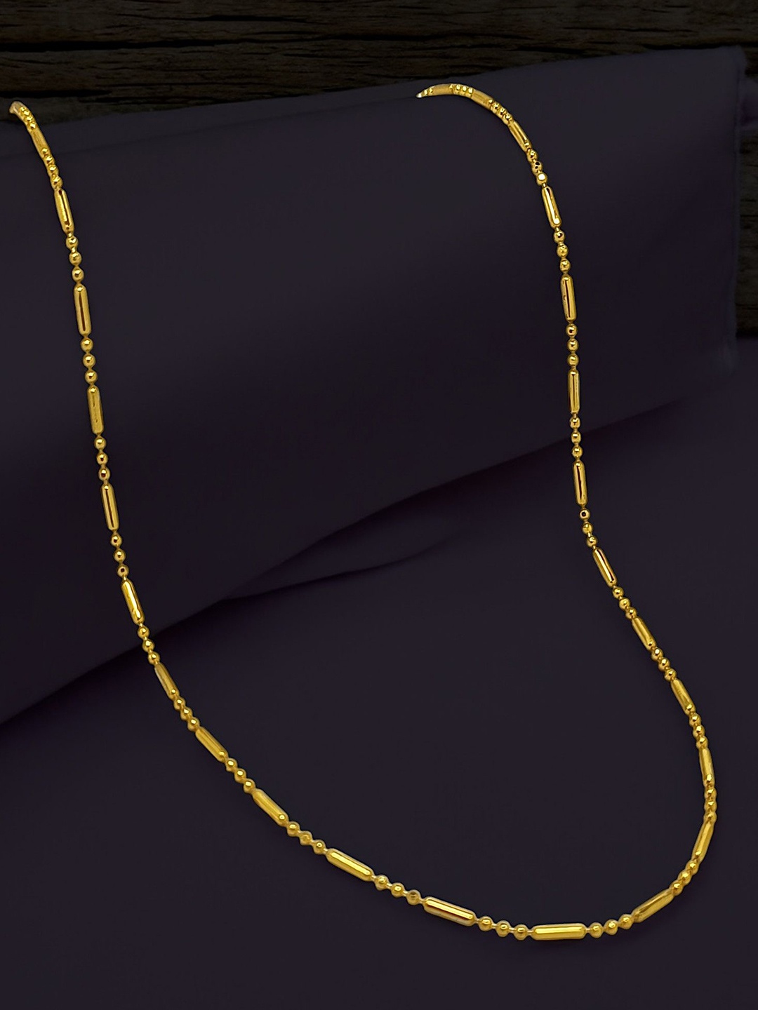 

9blings Gold-Plated Minimal Pipe & Dot Chain