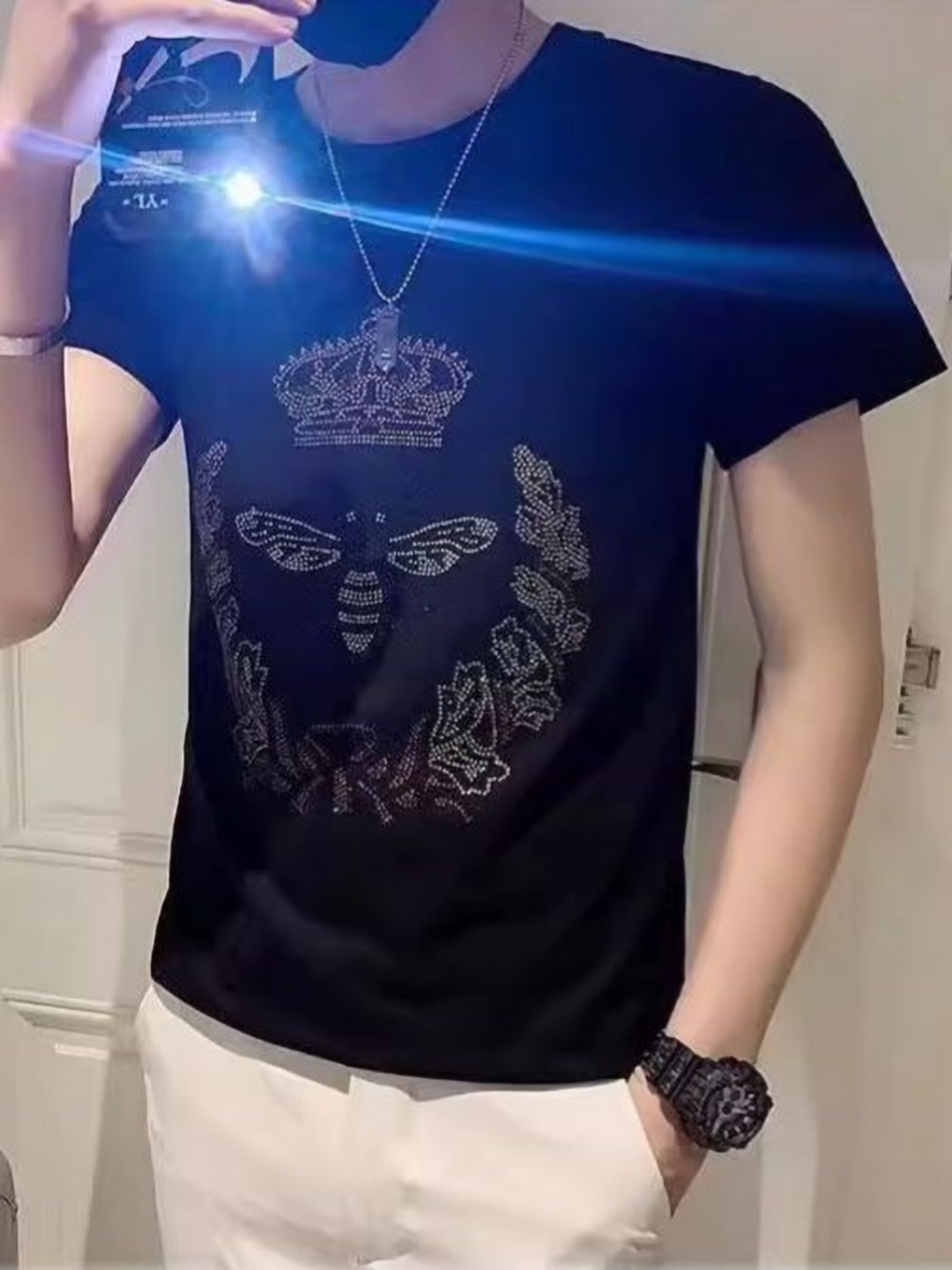 

StyleCast Men Graphic Printed Round Neck Pure Cotton T-shirt, Black