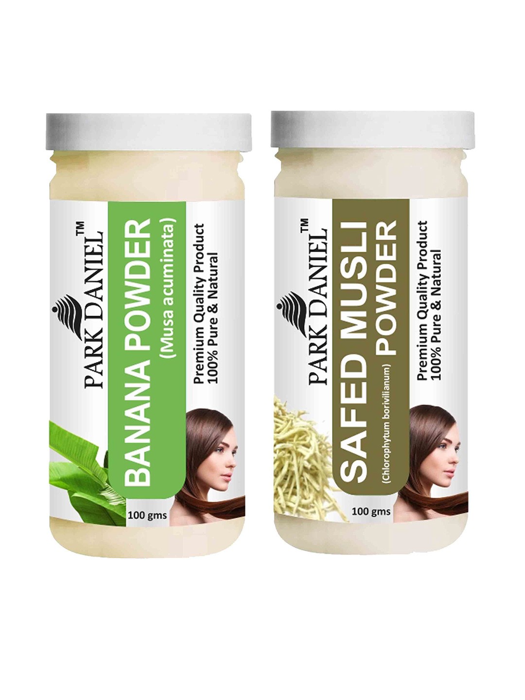 

Park Daniel Set Of 2 Banana & Safed Musli Powder For Skin & Hair - 100g Each, Transparent
