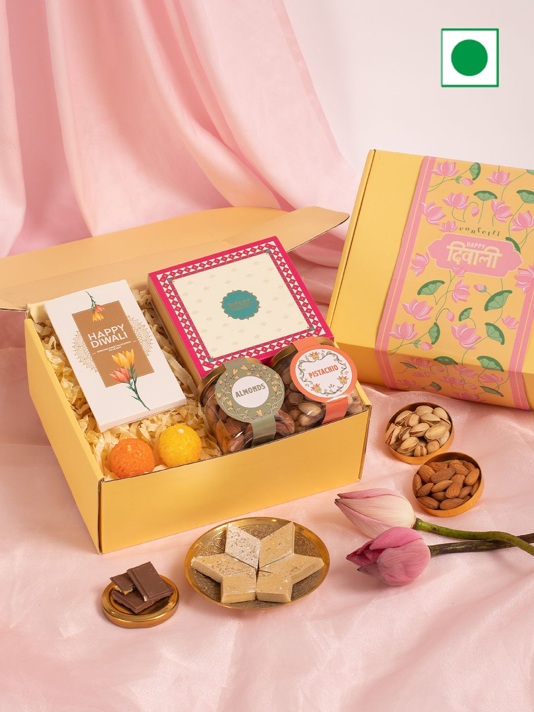 

Confetti Gifts Set of 7 Assorted Dryfruits Diwali Gift Hamper, Multi