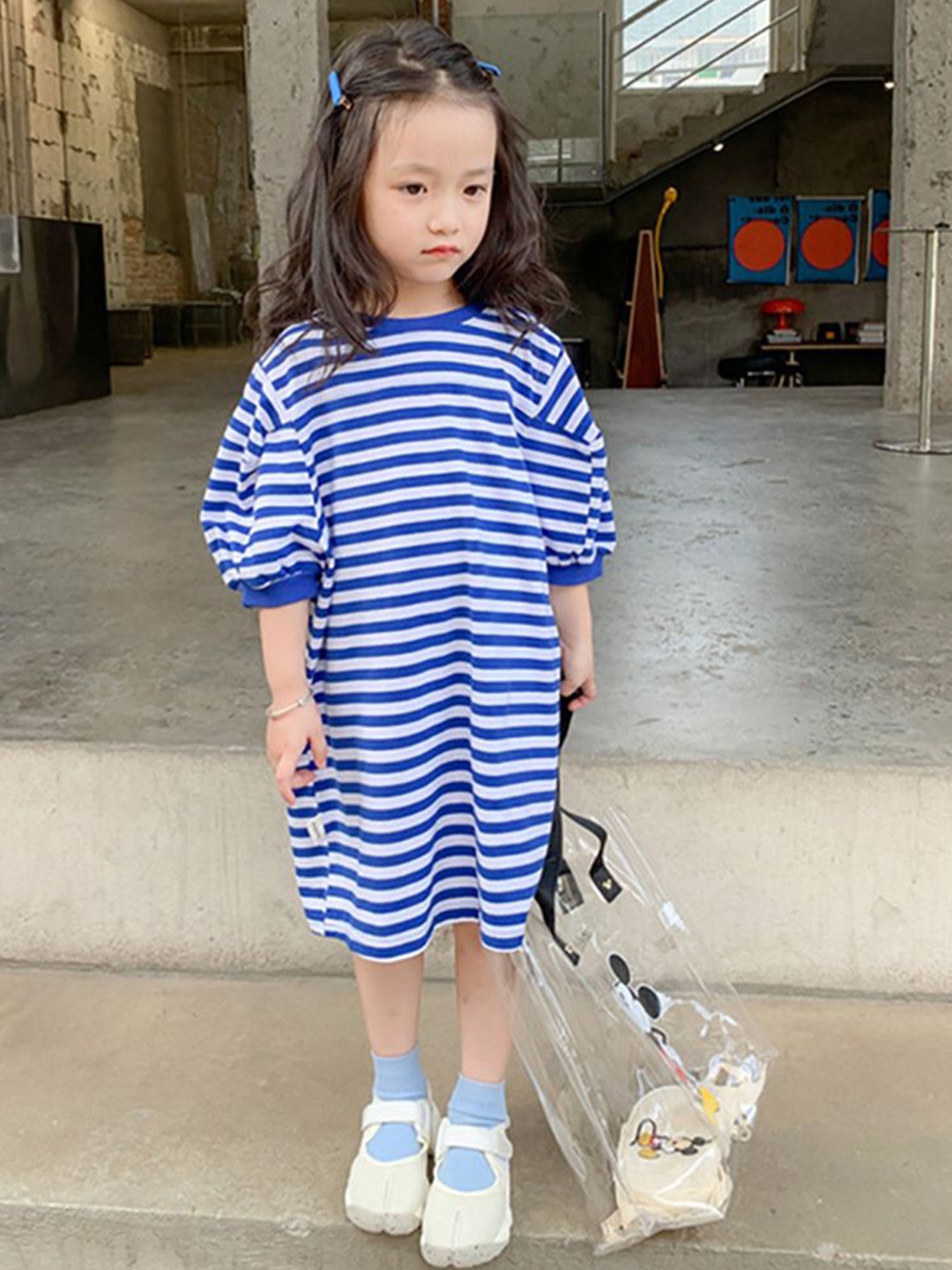 

StyleCast x Revolte Striped T-shirt Dress, Blue