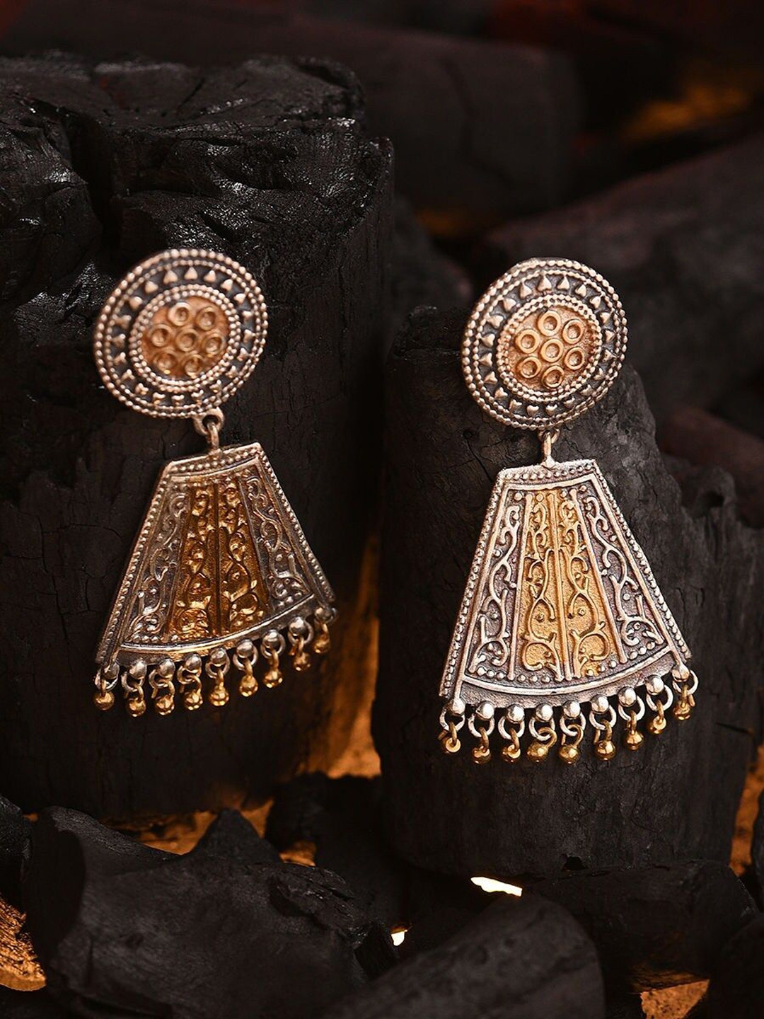 

JAYPORE Contemporary Drop Earrings, Silver