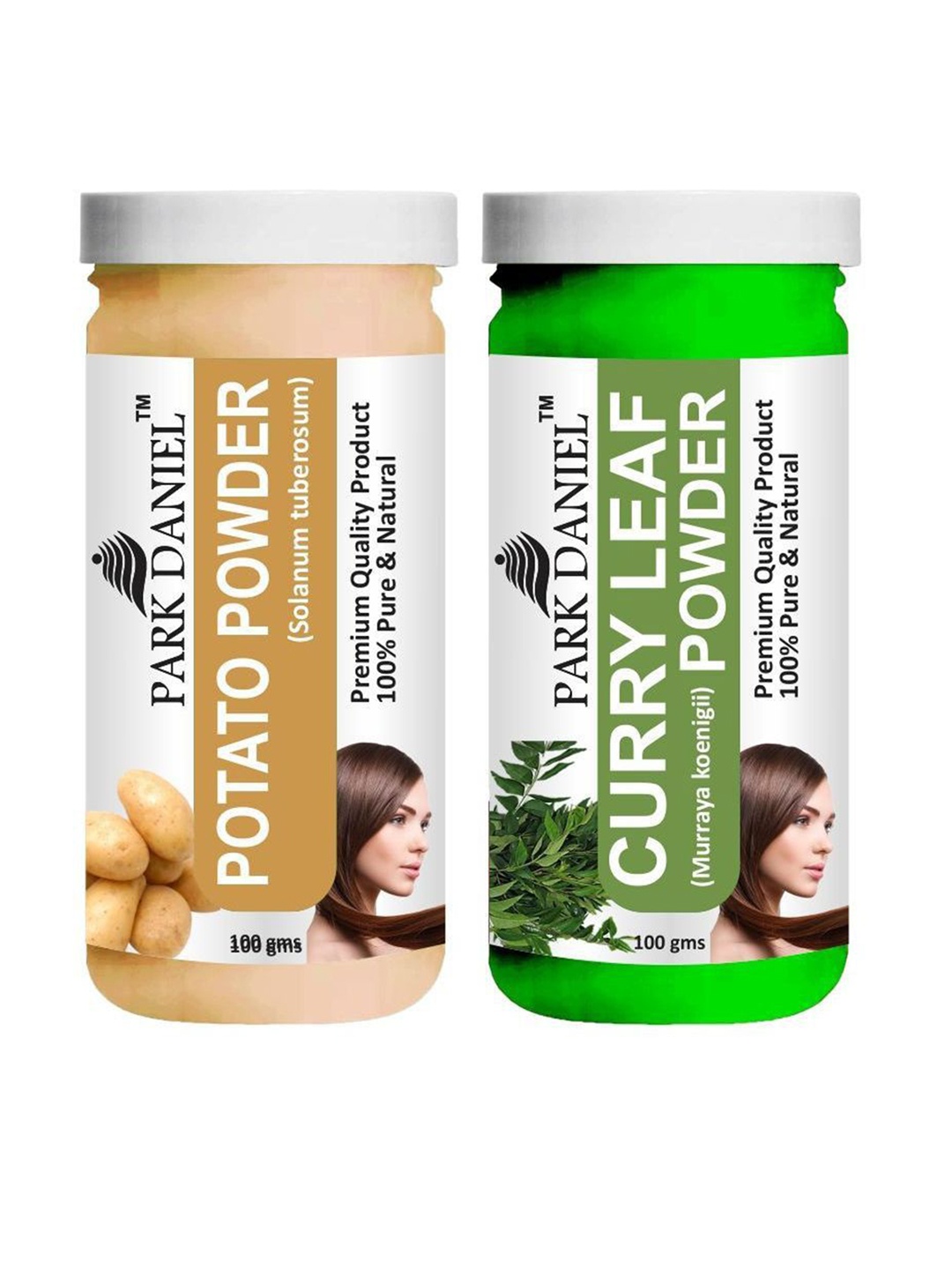 

Park Daniel Set Of 2 Pure & Natural Potato & Curry Leaf Powder - 100 g Each, White