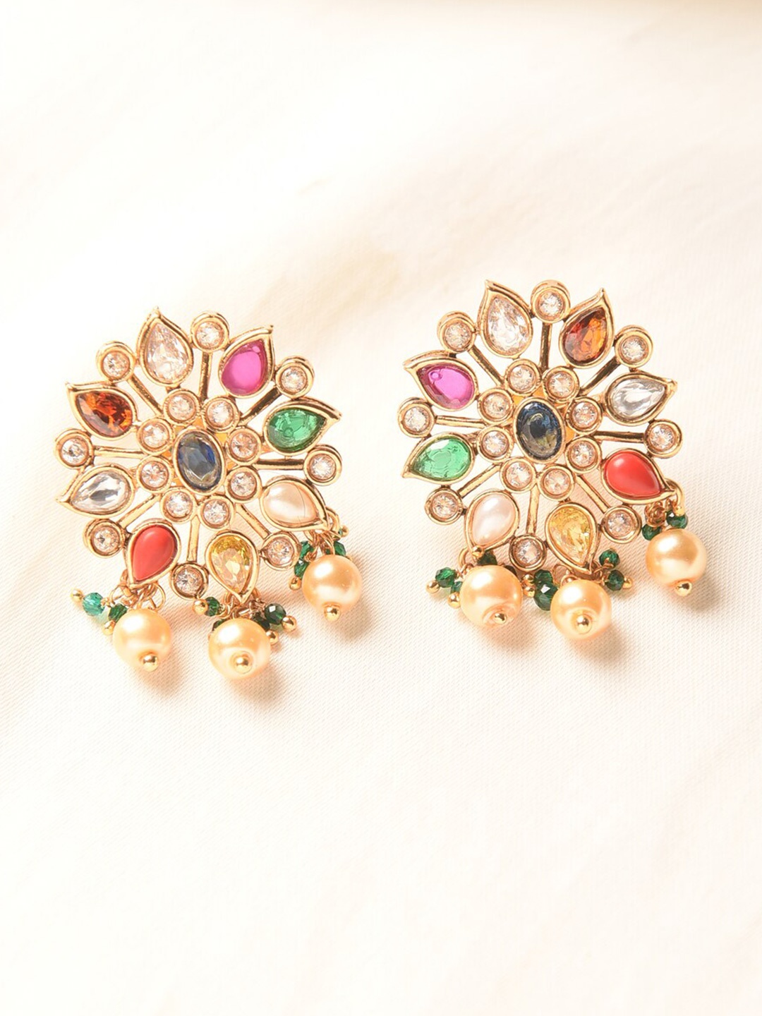 

JAYPORE Contemporary Studs Earrings, Gold