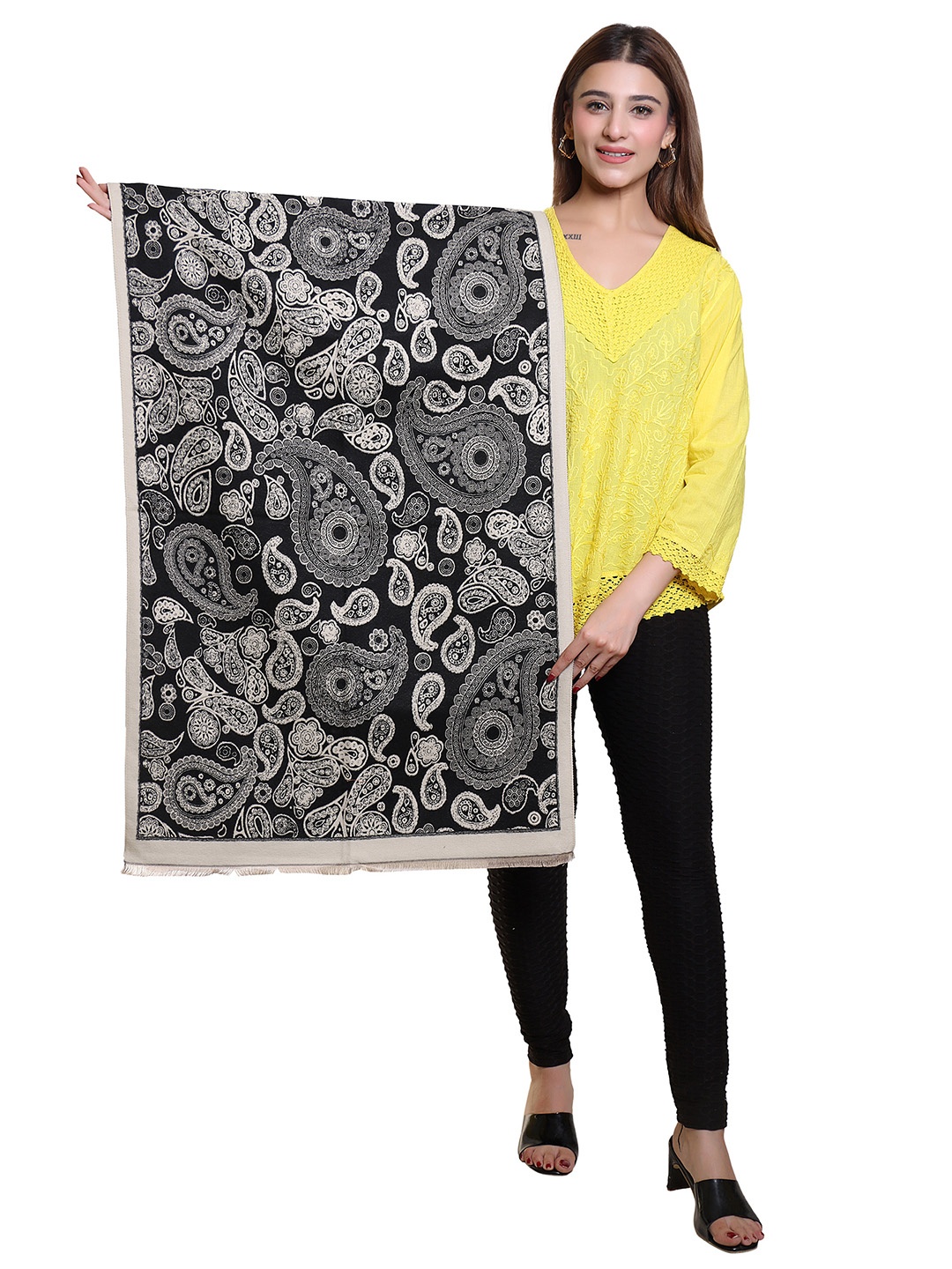 

Oswal International Women Acrylic Shawl, Black