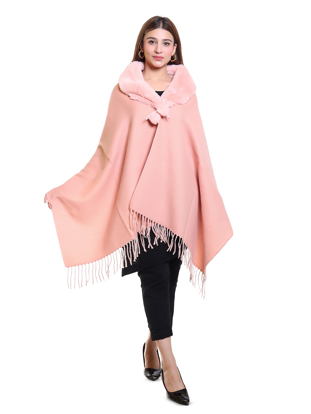 

Oswal International Women Acrylic Shawl, Peach