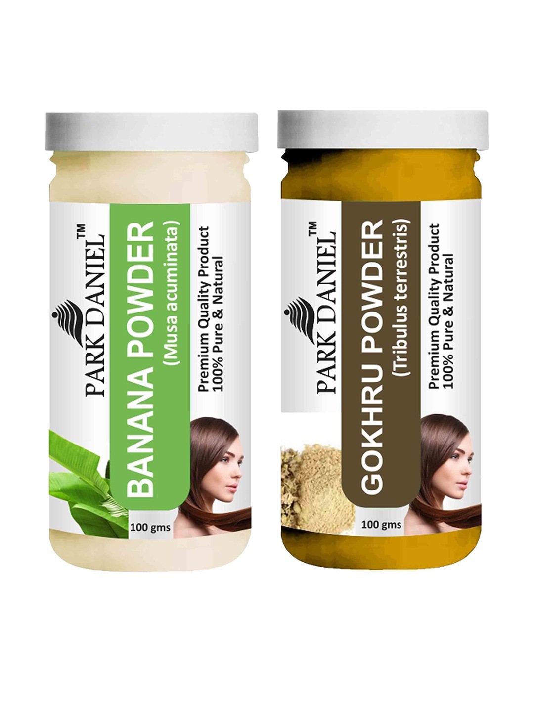 

Park Daniel Set Of 2 Banana Powder & Gokhru Powder Face Pack - 100 gm Each, White