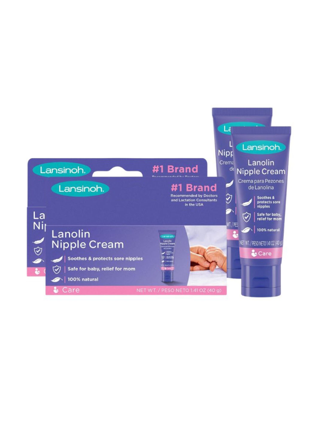 

Lansinoh Set of 2 Lanolin Nipple Cream - 40 g Each, White