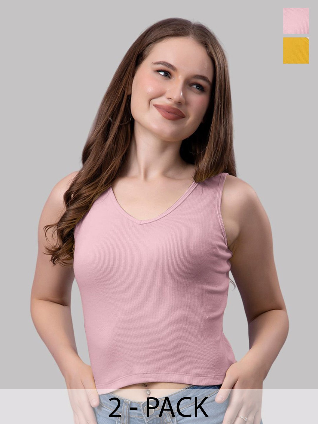 

Friskers Cotton Crop Top, Mustard