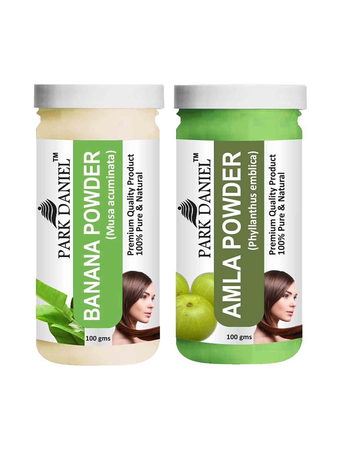 

Park Daniel Set Of 2 Natural Amla & Banana Powder - 100 g Each, Green