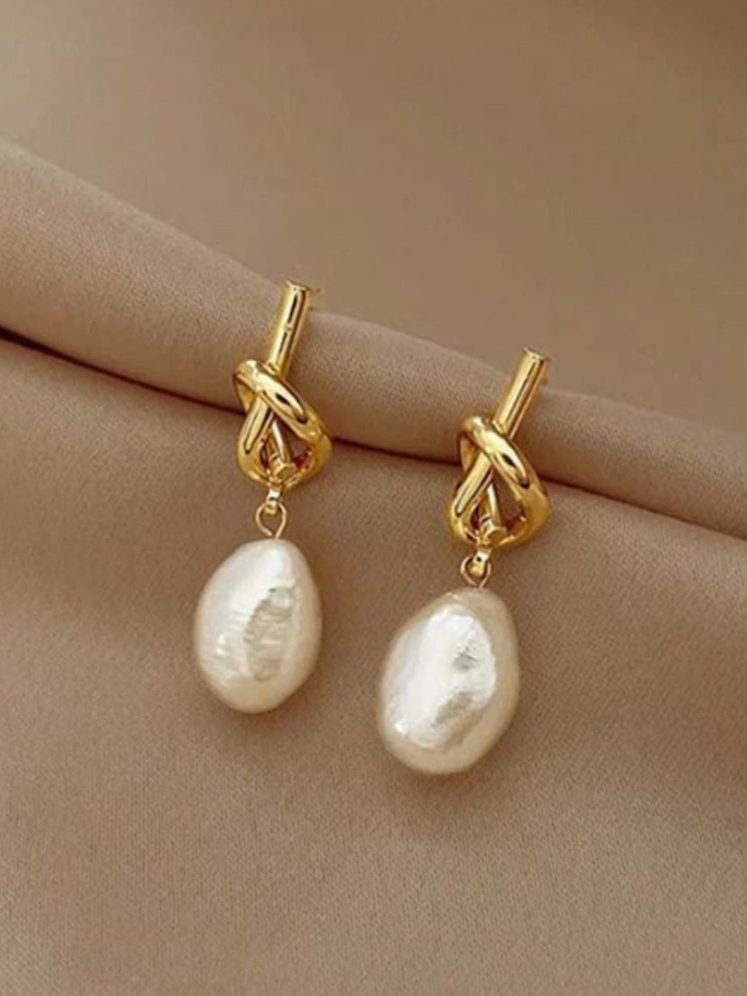 

CareDone Contemporary Drop Earrings, Gold