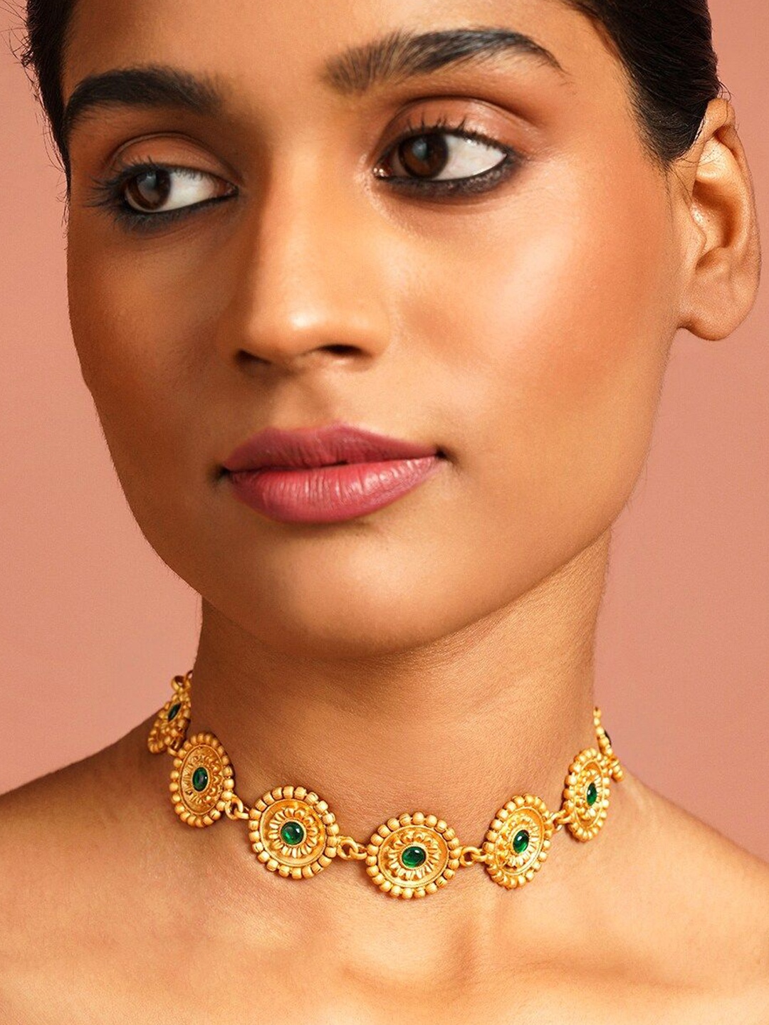 

JAYPORE Gold-Plated Stone Studded Necklace