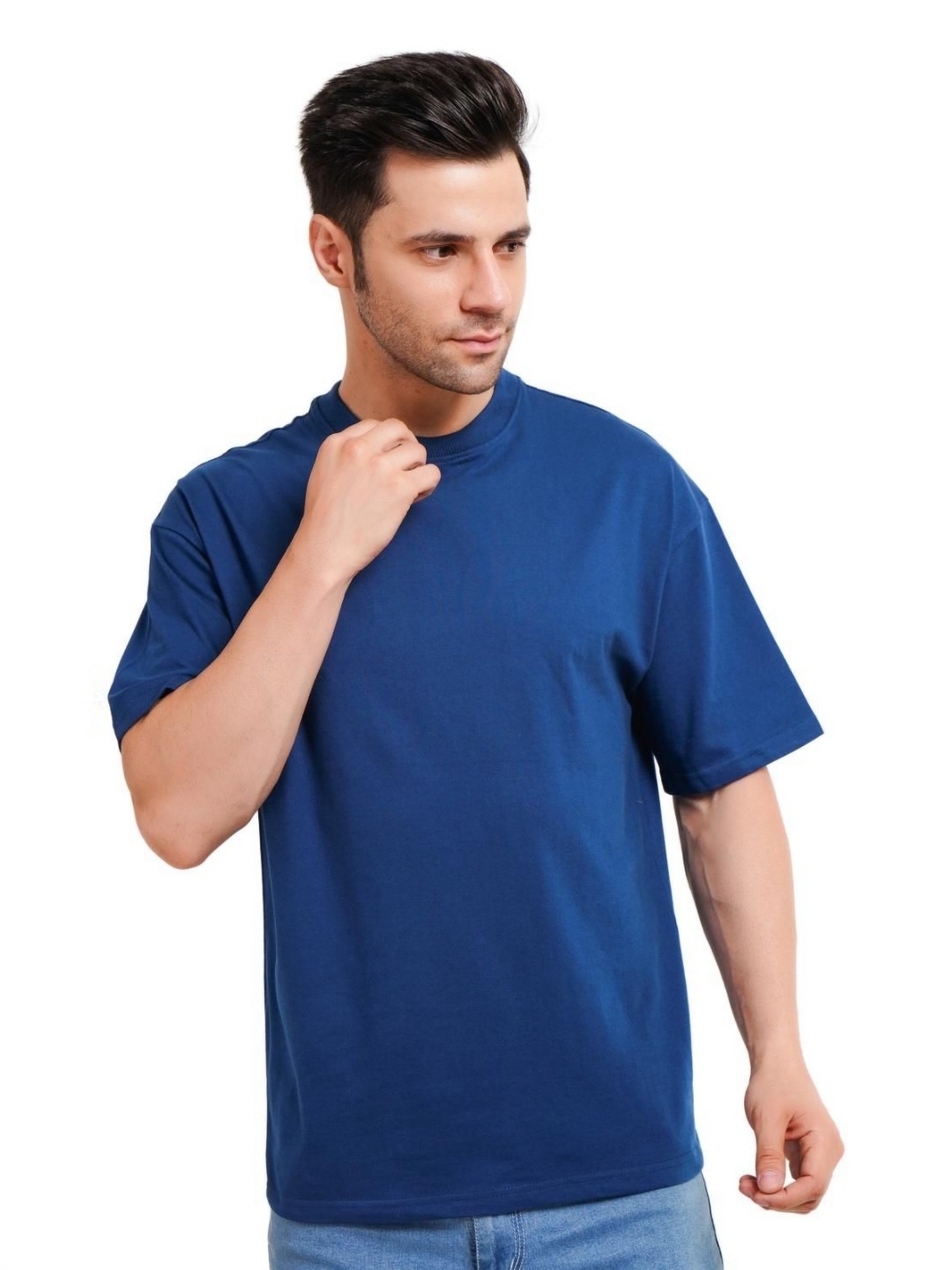 

XO Celebrating Love Men Solid Round Neck Cotton T-shirt, Blue