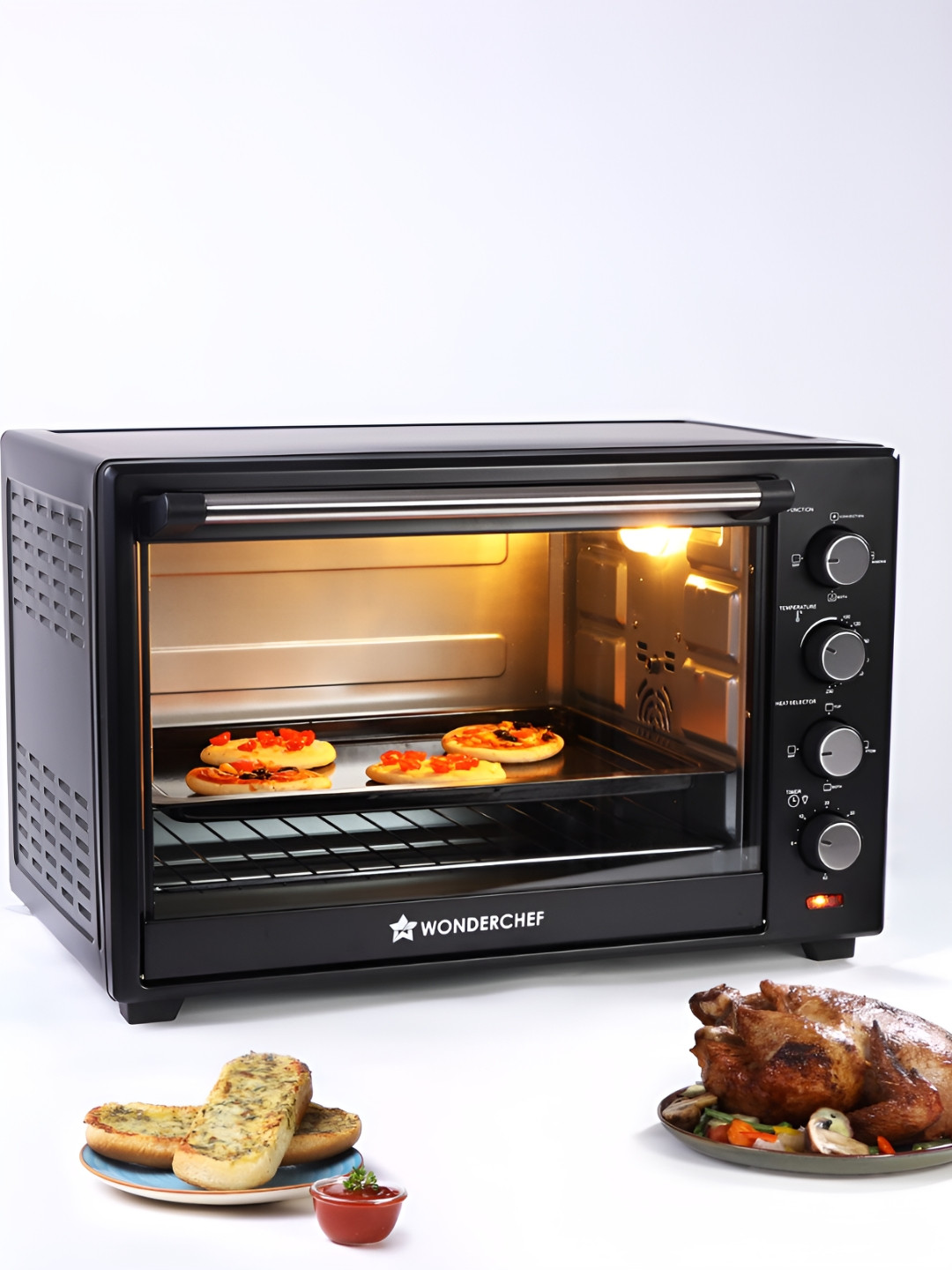 

Wonderchef Black & Grey Stainless Steel Oven Toaster Grill- 48L