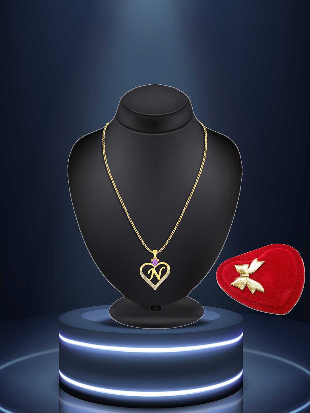 

Lila Gold-Plated Heart Shaped Pendants with Chains