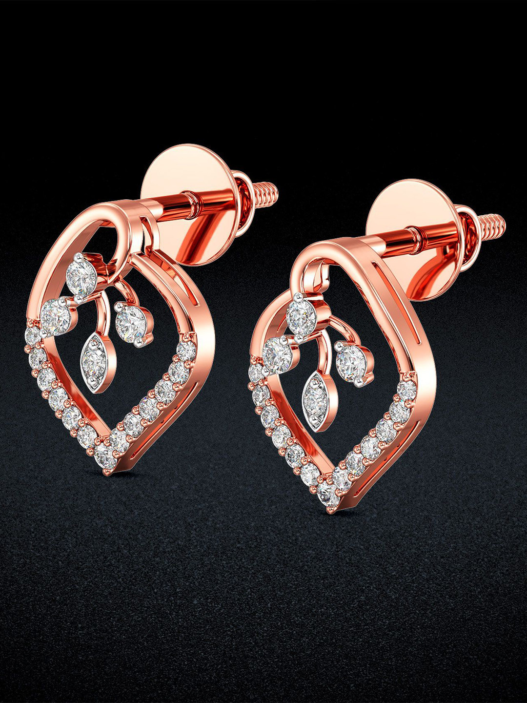 

Joyalukkas Women 18KT Rose Gold Diamond Earrings 1.63 Gm