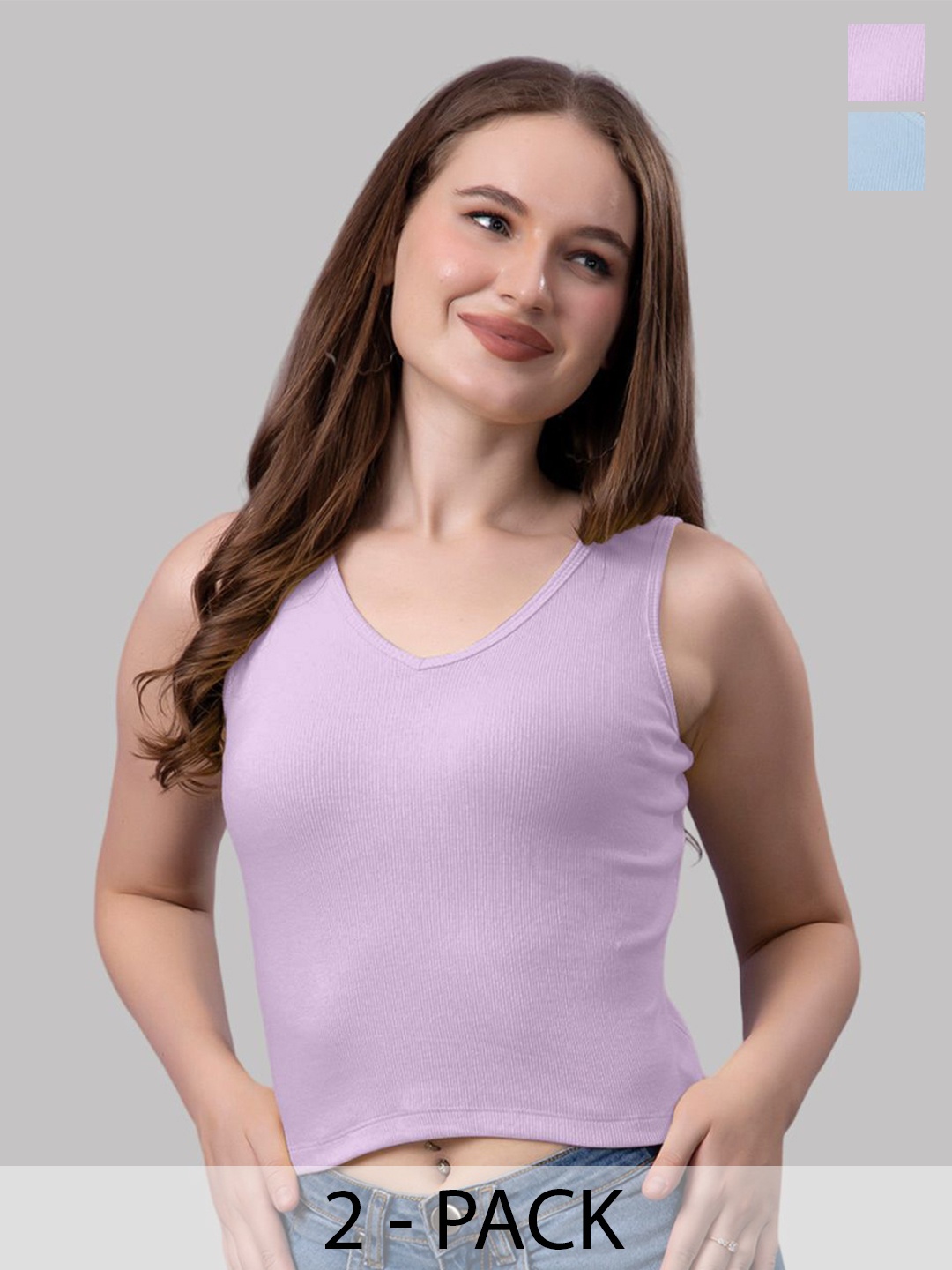 

Friskers Cotton Crop Top, Purple