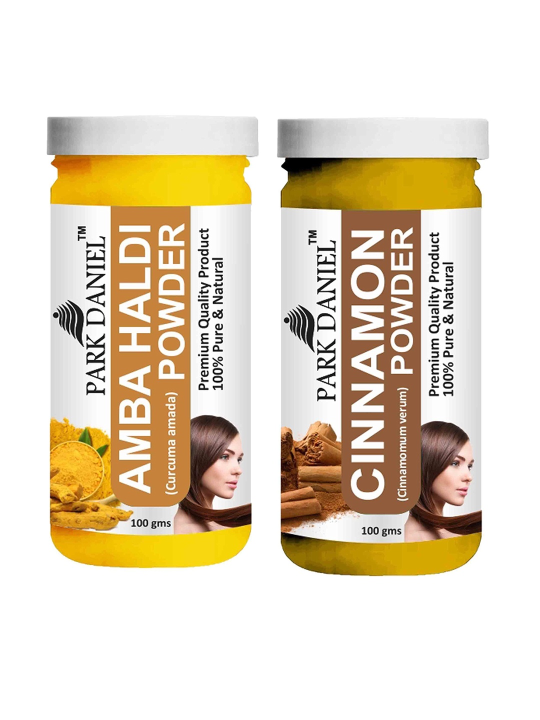 

Park Daniel Set Of 2 Cinnamon & Amba Haldi Powder For Skin & Hair - 100 g Each, White