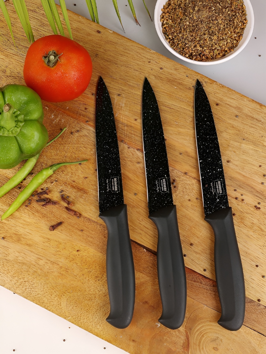 

ZEVORA Black 3 Pieces Stainless Steel Kitchen knives