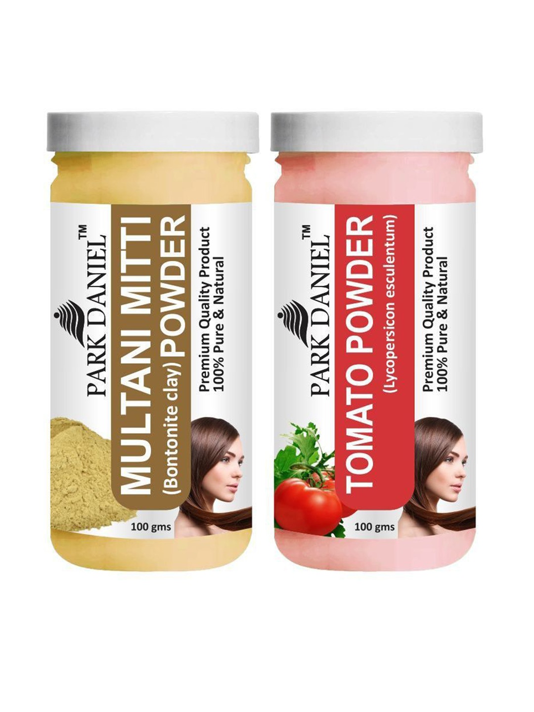 

Park Daniel Set Of 2 Tomato Powder & Multhani Mitti Powder - 100 g Each, Red