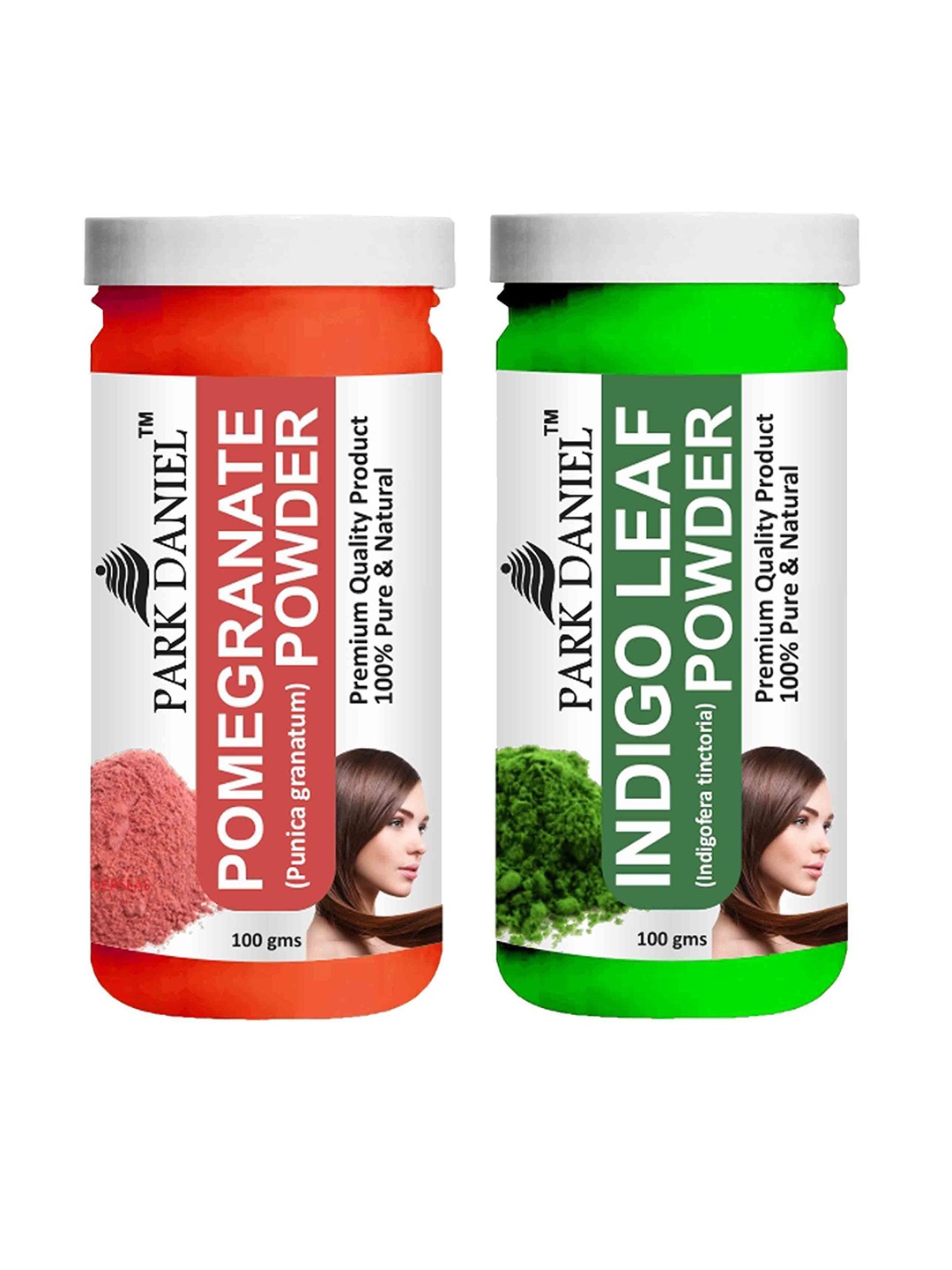 

Park Daniel Set Of 2 Pomegranate & Indigo Leaf Powder - 100 g Each, Transparent