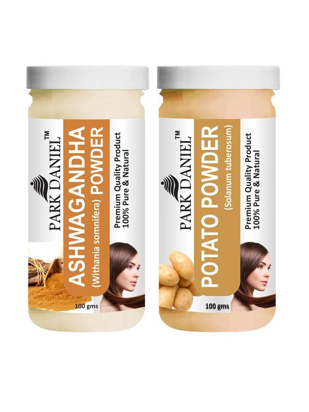 

Park Daniel Set Of 2 Ashwagandha Powder & Potato Powder Pack - 100 g Each, White