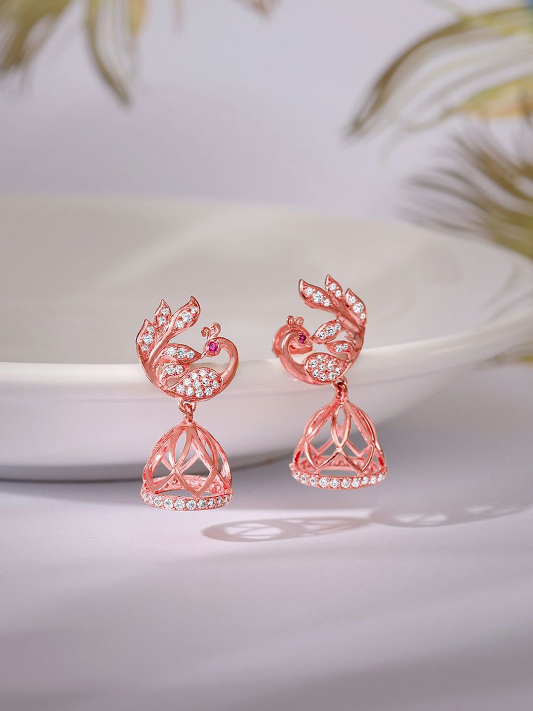 

GIVA 925 Silver Rose Gold Contemporary Jhumkas