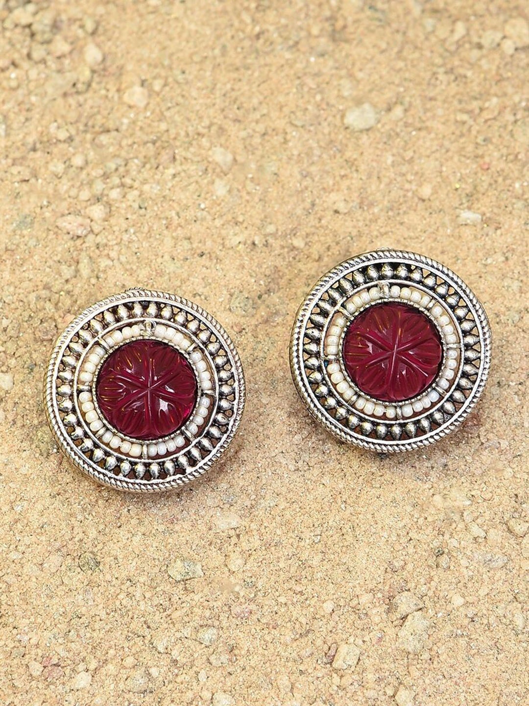 

JAYPORE Contemporary Studs Earrings, Gold