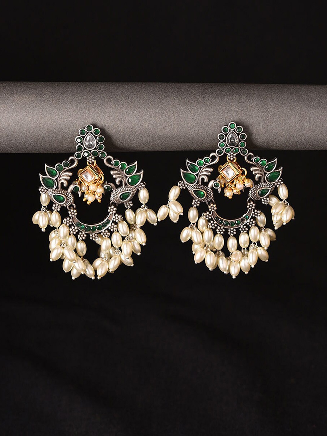 

JAYPORE Gold-Plated Contemporary Drop Earrings