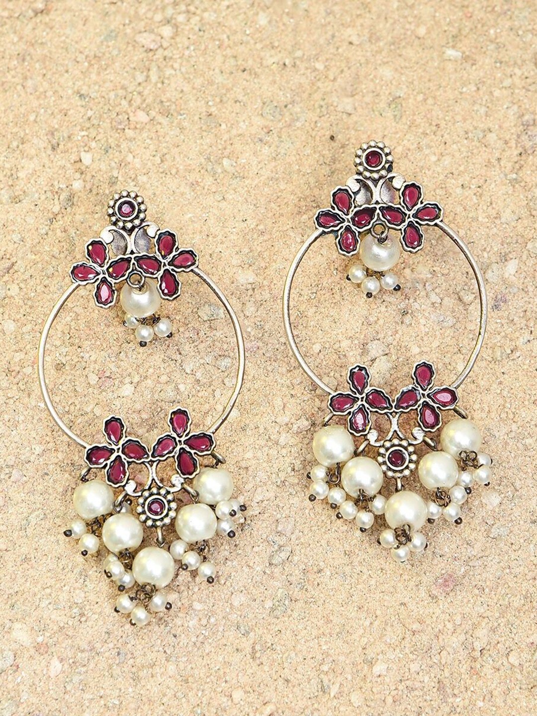 

JAYPORE Contemporary Drop Earrings, Silver